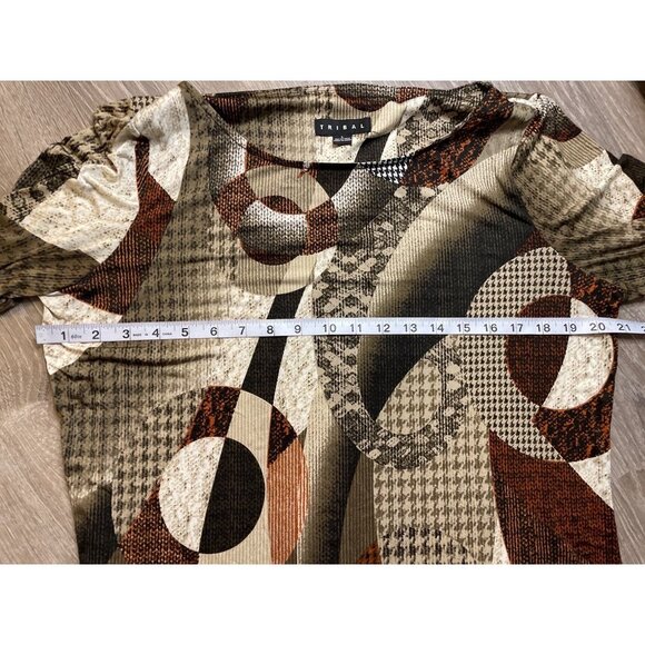 Tribal Geometric Artsy Design Pullover Sheath Tunic Dress Sz L - Picture 7 of 10